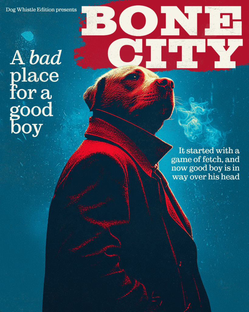 Ein fiktives Schundroman-Cover mit dem Titelhelden GoodBoy in Schwierigkeiten